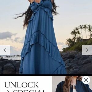 Free People Backless Blue Maxi Dress